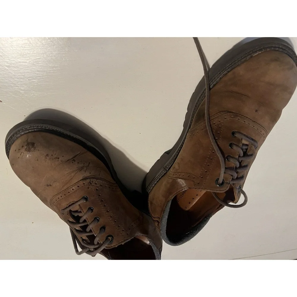 Rockport Waterproof Leather Oxford Shoes Mens 8W Brown Cap Toe Comfort Dress
